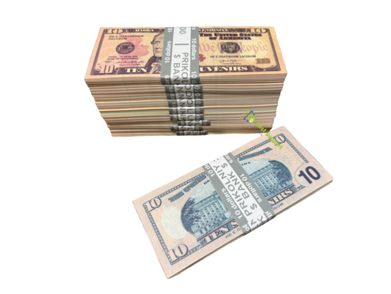 $10 Dollar Fake Prop Money 10 Pack