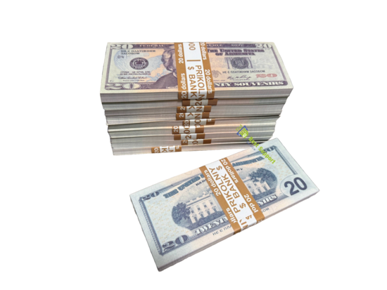 $20 Dollar Fake Prop Money 10 Pack